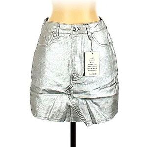 Shiny Metallic Silver Mini Skirt - Forever 21